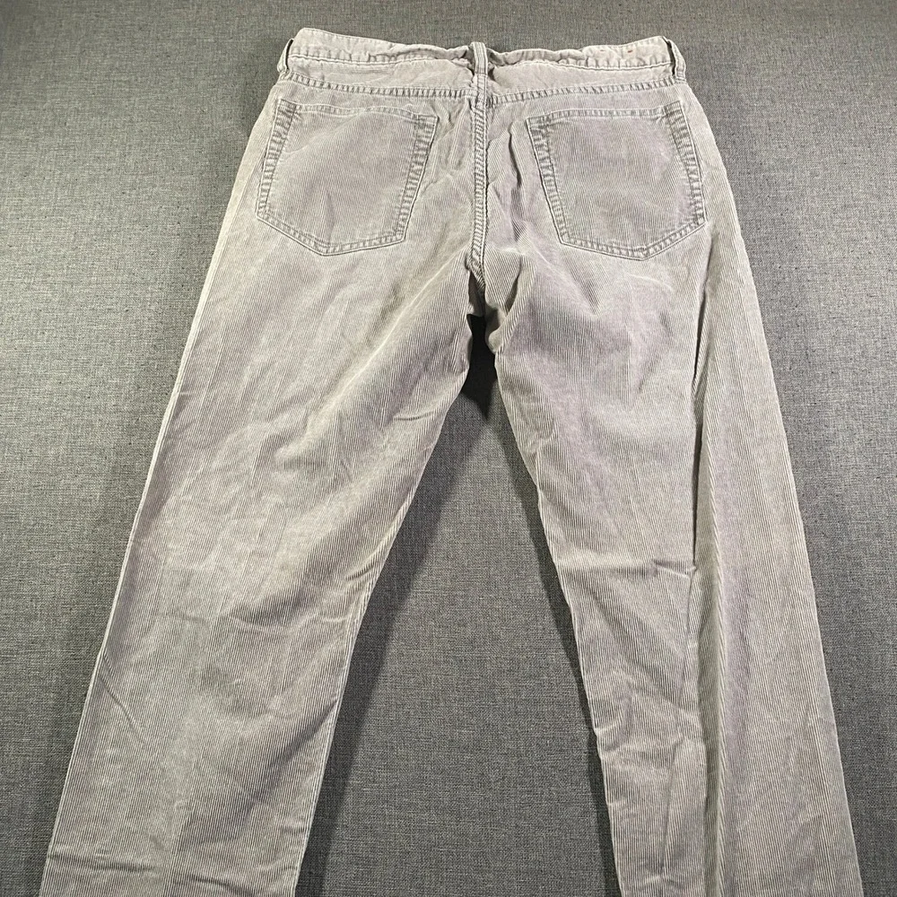 J Crew Mens Gray Straight Leg Corduroy Pants Size 32x32 Grey Stretch Lightweight
